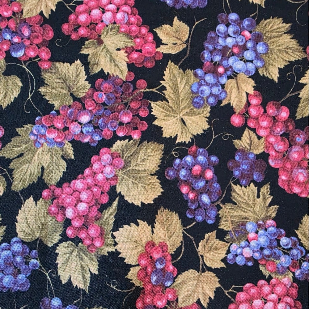 Feldman Korean Premium Cotton Fabric Grapes Black Purple Red 42x 1Yard